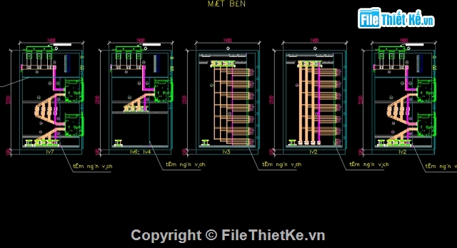 Bản vẽ cad tủ điện công nghiệp,Bản vẽ tủ điện hạ thế,Bản vẽ cad các loại tủ điện