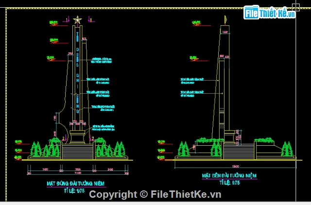 bản vẽ một nghĩa trang,Bản vẽ cad  đài tưởng niệm,nghĩa trang