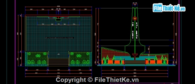 nghĩa trang,bản vẽ một nghĩa trang,Bản vẽ cad  đài tưởng niệm