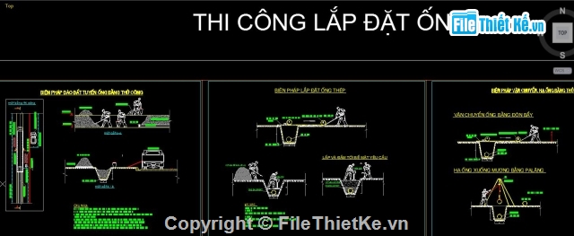 Bản vẽ thi công,biện pháp thi công kênh,kênh nội đồng,Bản vẽ biện pháp thi công TOPDOWN,bản vẽ biện pháp thi công