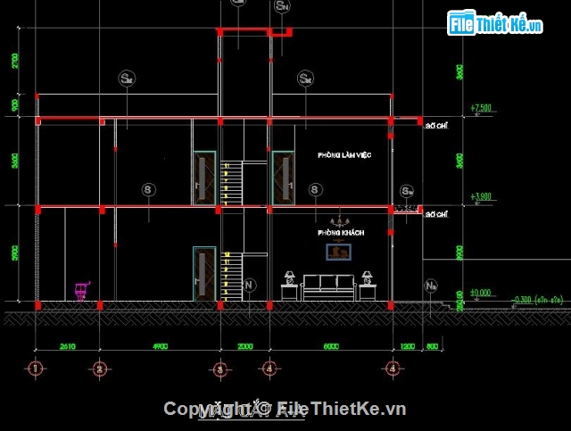 ban vẽ xây dựng,mẫu nhà 2 tầng 1 tum,bản vẽ thiết kế nhà đẹp