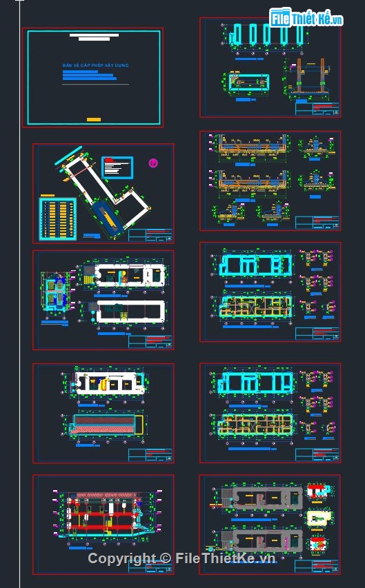 Autocad xin phép xây dựng,nhà 3 tầng 5.5x20m,Xin phép xây dựng nhà 3 tầng