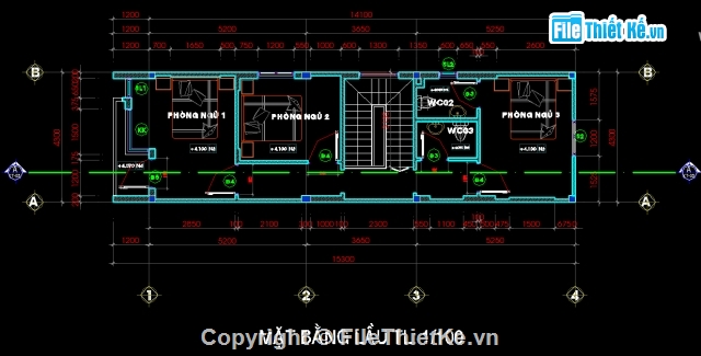 bản vẽ 2 tầng,2 tầng 4.3x14.1m,Nhà phố  2 tầng 4.3x14.1m,FIlethietke nhà phố 2 tầng,Filethiêtke 2 tầng 4.3x14.1m