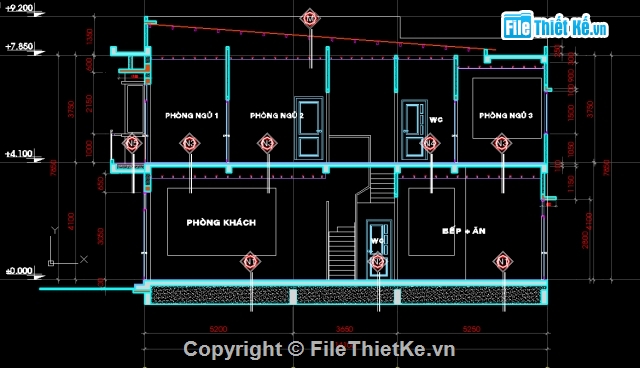 bản vẽ 2 tầng,2 tầng 4.3x14.1m,Nhà phố  2 tầng 4.3x14.1m,FIlethietke nhà phố 2 tầng,Filethiêtke 2 tầng 4.3x14.1m