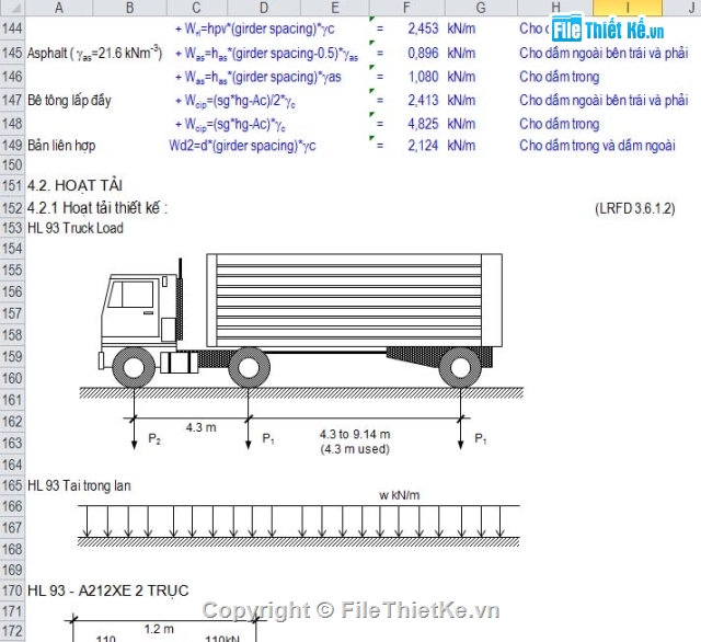 bảng excel,dầm bản rỗng,l=20m,theo 22 TCN 272 - 05,dầm bản rỗng 20m
