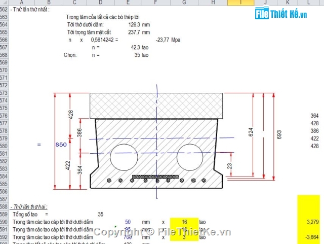 bảng excel,dầm bản rỗng,l=20m,theo 22 TCN 272 - 05,dầm bản rỗng 20m