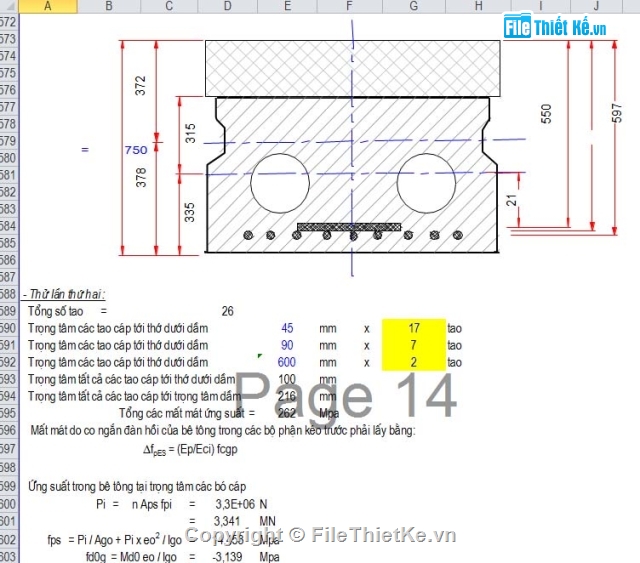 dầm bản rỗng,dầm bản rỗng L=15m,bản vẽ dầm bản rỗng