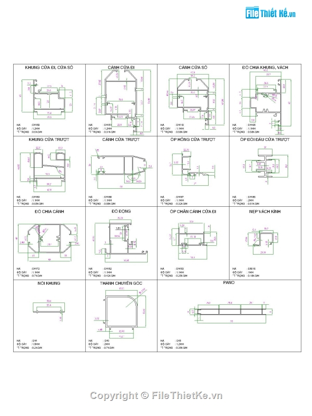 nhôm hệ VFP,VFP,cửa,Bản vẽ,chi tiết kỹ thuật,Bản vẽ kĩ thuật