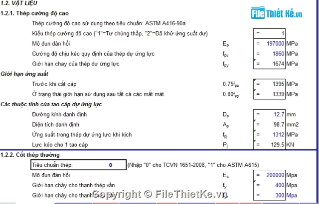 bảng tính kết cấu nhịp dầm i33m,bảng tính dầm i33m,bảng tính dầm I33m căng sau