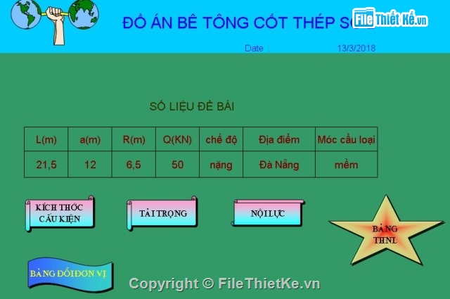 File excel lập sẵn,File excel đồ án btct,File excel tính bê tông cốt thép,Đồ án btct 2