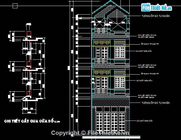 Bản vẽ,nhà mặt phố,nhà 4 tầng,mặt tiền 4m,4x15m