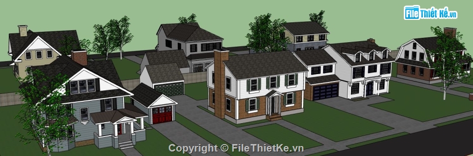 nhà phố sketchup,file sketchup nhà phố,nhà phố  2 tầng,sketchup nhà phố 2 tầng