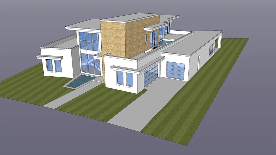 sketchup biệt thự 2 tầng,bao cảnh su biệt thự 2 tầng,file su biệt thự miễn phí