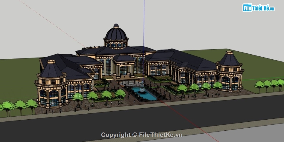File sketchup lâu đài,File lâu đài sketchup,bản vẽ lâu đài,sketchup lâu đài