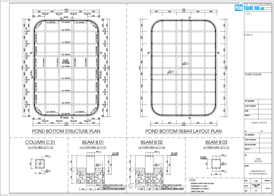 Bể nước 1500m3,Bể PCCC khu công nghiệp,Bể nước BTCT 1500m3,Bể phòng cháy chữa cháy,Bể nước kích thước 20.2x30.2m