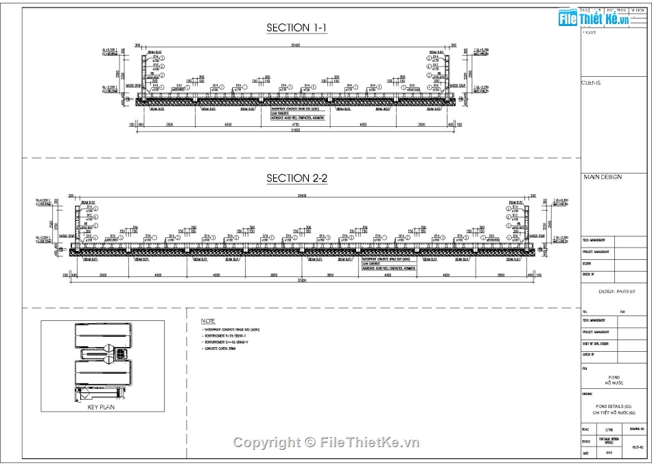 Bể nước 1500m3,Bể PCCC khu công nghiệp,Bể nước BTCT 1500m3,Bể phòng cháy chữa cháy,Bể nước kích thước 20.2x30.2m