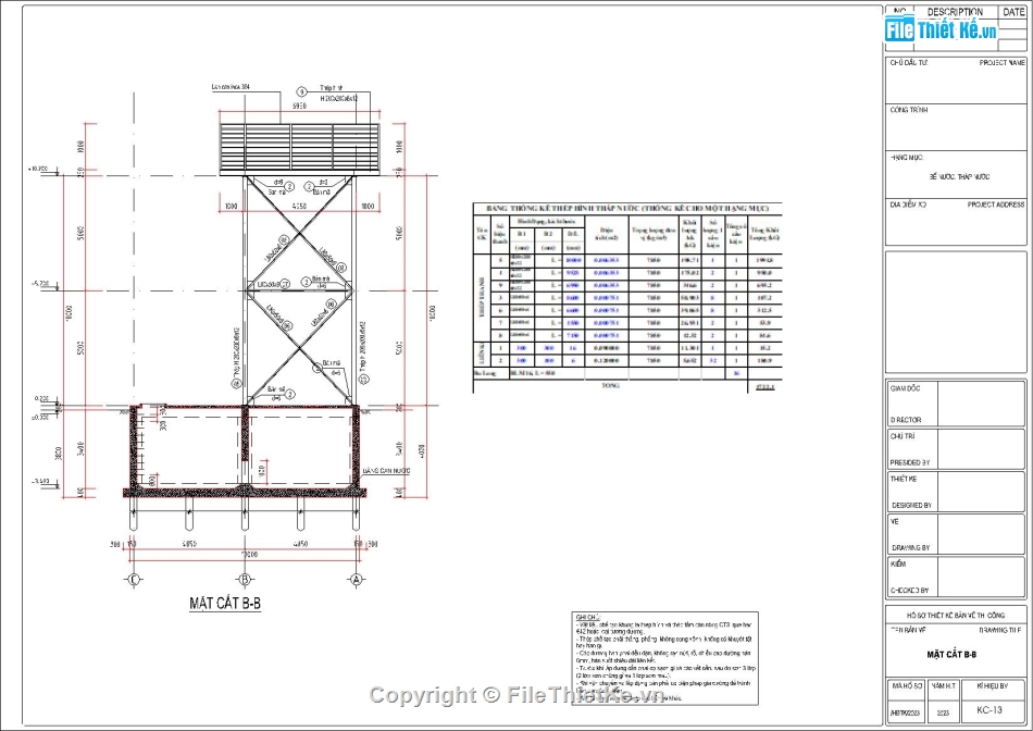 Bể nước PCCC,Tháp nước PCCC,Tháp cấp nước sạch,Thiết kế tháp nước khung thép,Thiết kế tháp cấp nước,Bản vẽ bể Nước sạch kèm tháp nước