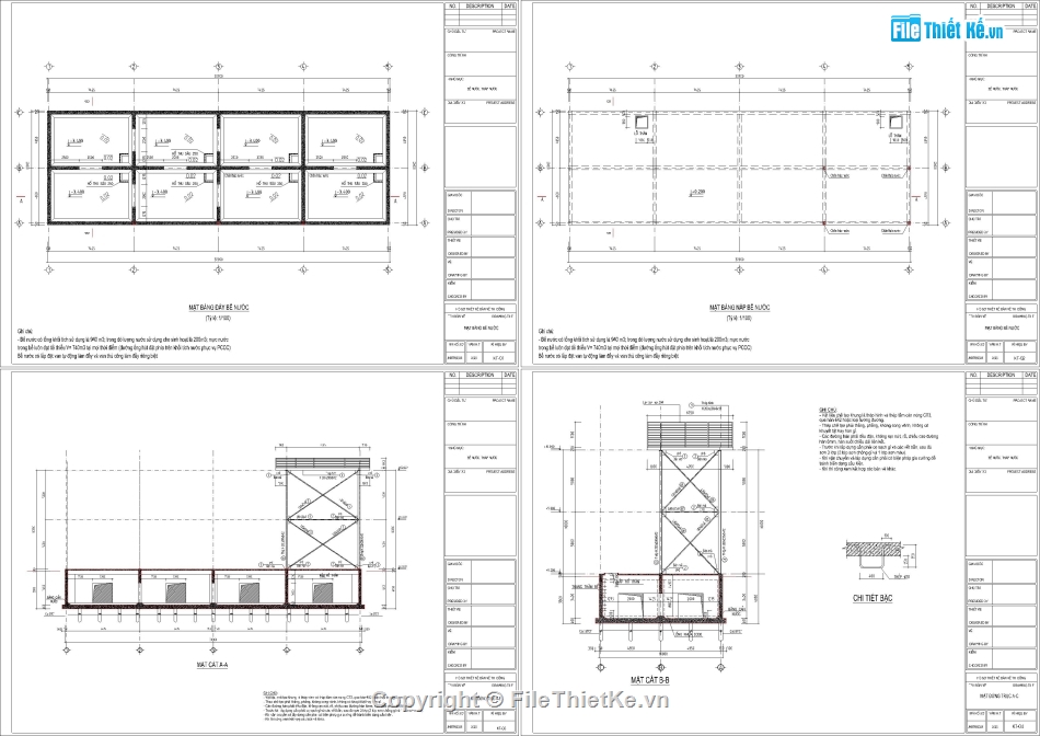 Bể nước PCCC,Tháp nước PCCC,Tháp cấp nước sạch,Thiết kế tháp nước khung thép,Thiết kế tháp cấp nước,Bản vẽ bể Nước sạch kèm tháp nước