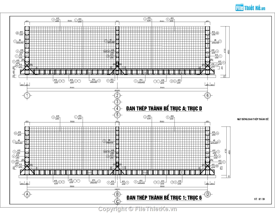 Bể nước tuần hoàn 400m3,file cad bể nước,File cad bể nước tuần hoàn,bể nước tuần hoàn