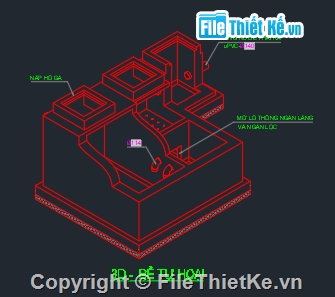 File cad bể tự hoại,hầm tự hoại,Bể Tự Hoại Nhà Phố,bản vẽ bệ tự hoại