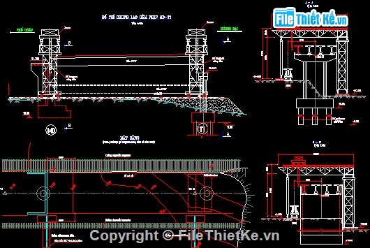 lao dầm bằng giá pooctic,Biện pháp thi công,lao lắp dầm bằng giá long môn cố định