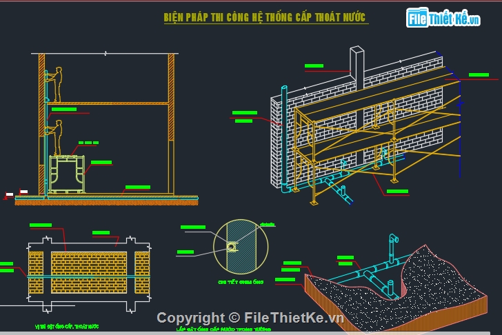 thi công bể nước ngầm,BPTC bể nước ngầm,Bản vẽ BPTC bể nước ngầm,Autocad Bể nước ngầm