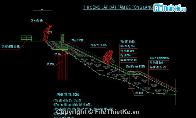 Biện pháp thi công,thi cong ke bo song,thi cong ke bo kenh,biện pháp thi công kè