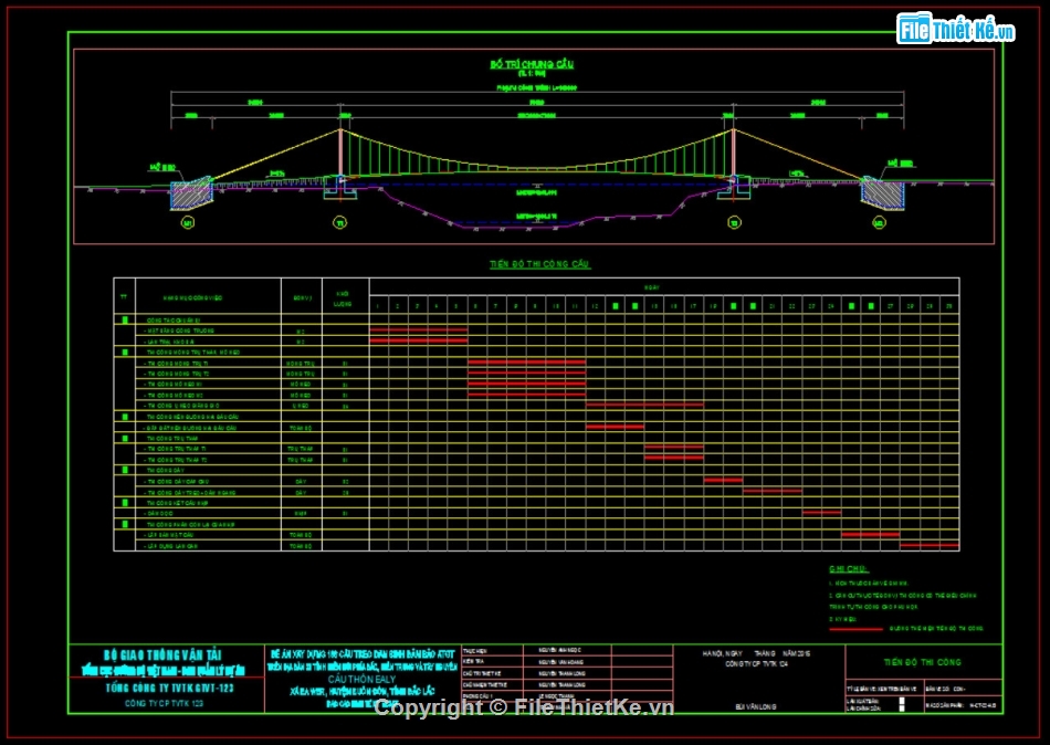 cầu treo,Biện pháp thi công,thi công cầu,chi tiết thi công