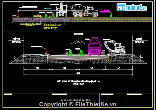 Bản vẽ cad Áo đường cứng,Biện pháp đổ bê tông áo đường cứng,Khe dãn,An toàn thi công,3D khe co và khe dãn,Biện pháp thi công đổ bê tông áo đường