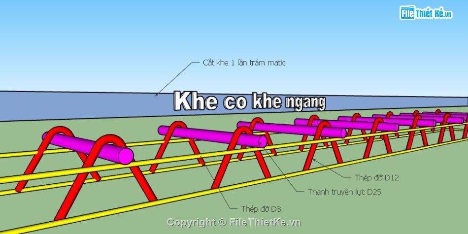 Bản vẽ cad Áo đường cứng,Biện pháp đổ bê tông áo đường cứng,Khe dãn,An toàn thi công,3D khe co và khe dãn,Biện pháp thi công đổ bê tông áo đường