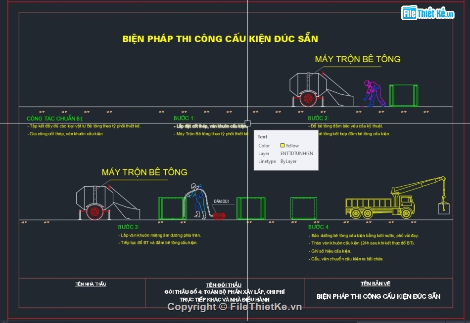 bản vẽ biện pháp thi công đường,File cad biện pháp thi công đường Bê tông,Biện pháp thi công đường nông thôn