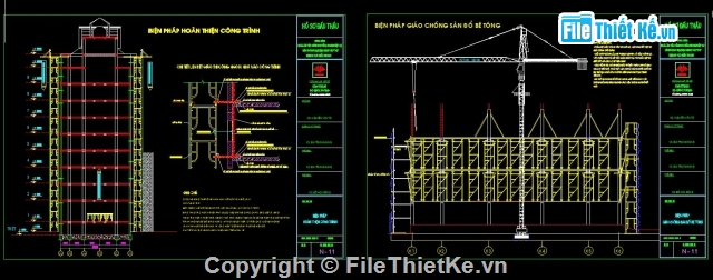 chi tiết thi công,thi công,Biện pháp thi công,nhà 9 tầng