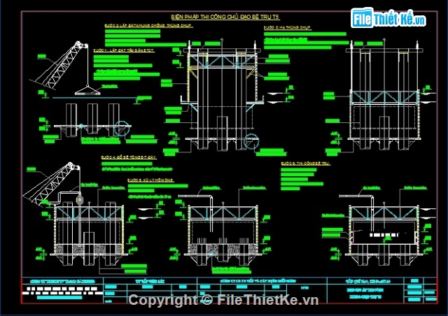 Biện pháp thi công,biện pháp thi công thùng chụp,thùng chụp,công nghệ thi công,thi công