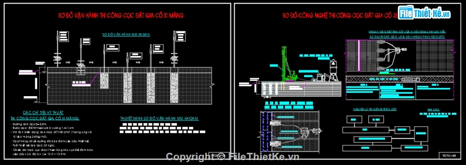 biện pháp xử lý nền đất yếu,bản vẽ xử lý nền đất yếu,xử lý nền bằng cọc đất GCXM,xử lý nền bằng giếng cát,xử lý nền bằng bấc thấm,ép cừ Larsen