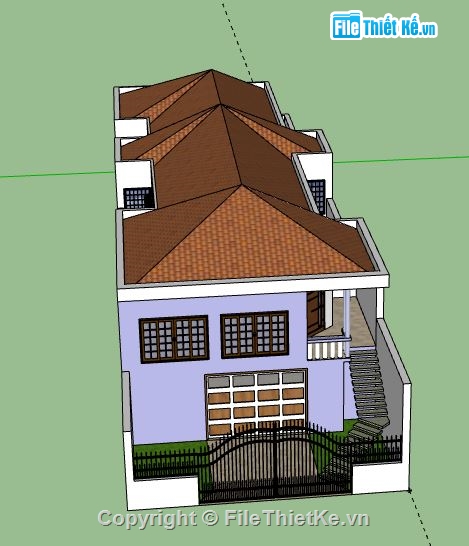 Biệt thự 1 tầng,model su biệt thự 1 tầng,file su biệt thự 1 tầng,sketchup biệt thự 1 tầng,biệt thự 1 tầng file su