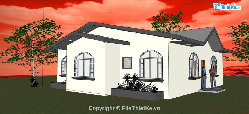 file su biệt thự,sketchup biệt thự,model su biệt thự