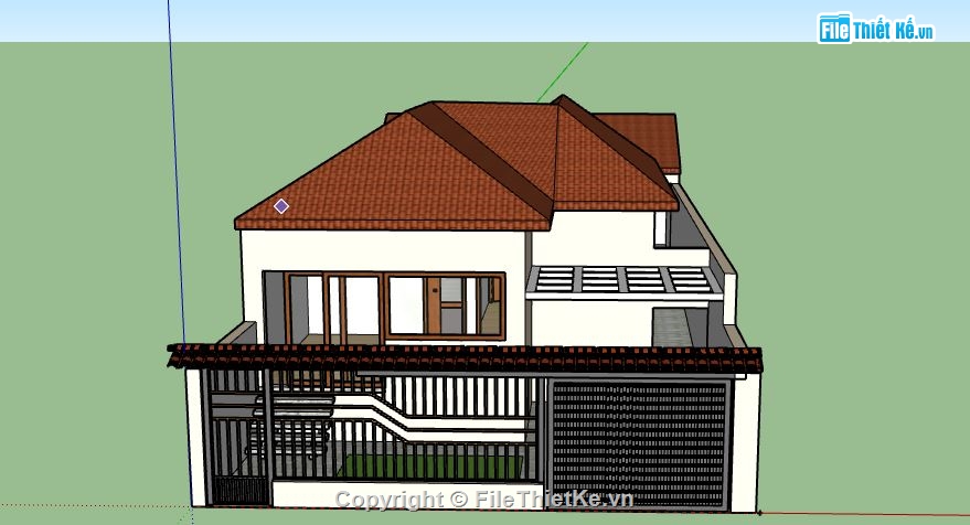 Biệt thự 1 tầng,model su biệt thự 1 tầng,file su biệt thự 1 tầng,biệt thự 1 tầng sketchup,sketchup biệt thự 1 tầng