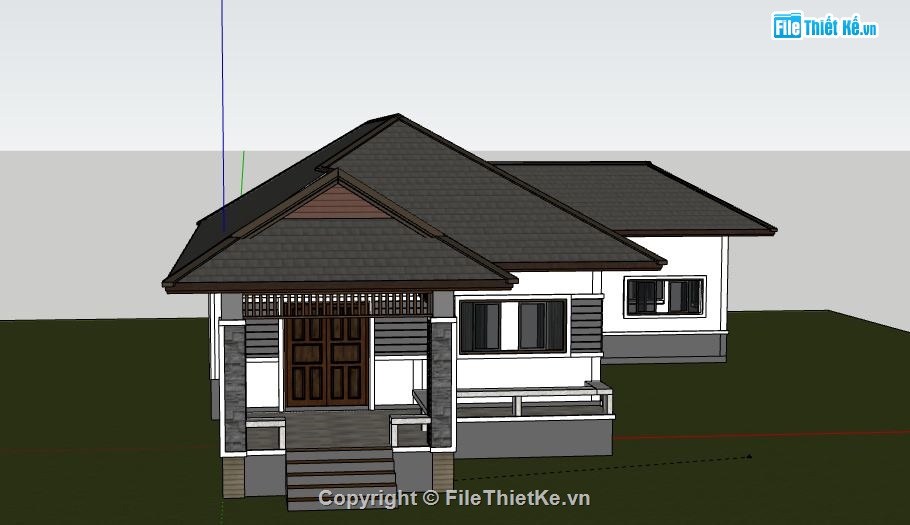 Biệt thự 1 tầng,model su biệt thự 1 tầng,biệt thự 1 tầng file su,sketchup biệt thự 1 tầng,biệt thự 1 tầng model su