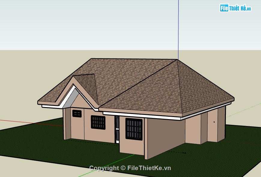 Biệt thự 1 tầng,model su biệt thự 1 tầng,biệt thự 1 tầng file su