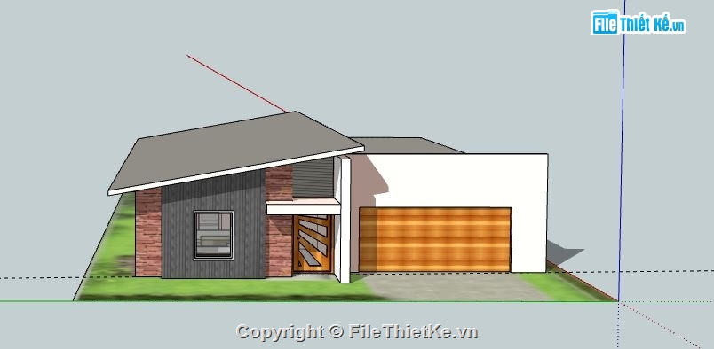 Biệt thự 1 tầng,model biệt thự 1 tầng,biệt thự 1 tầng file su,sketchup biệt thự 1 tầng