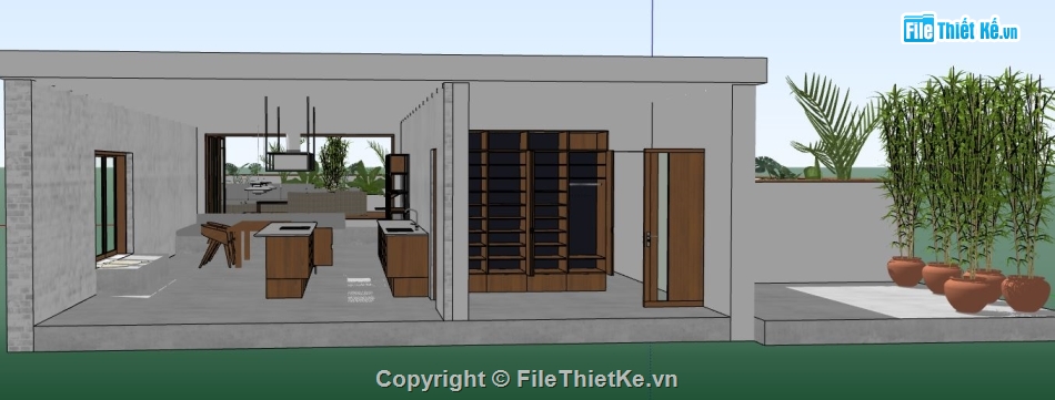 sketchup biệt thự,file su biệt thự,file sketchup biệt thự