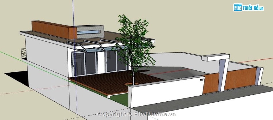 Biệt thự 1 tầng,model su biệt thự 1 tầng,biệt thự 1 tầng file su,sketchup biệt thự 1 tầng,biệt thự 1 tầng model su