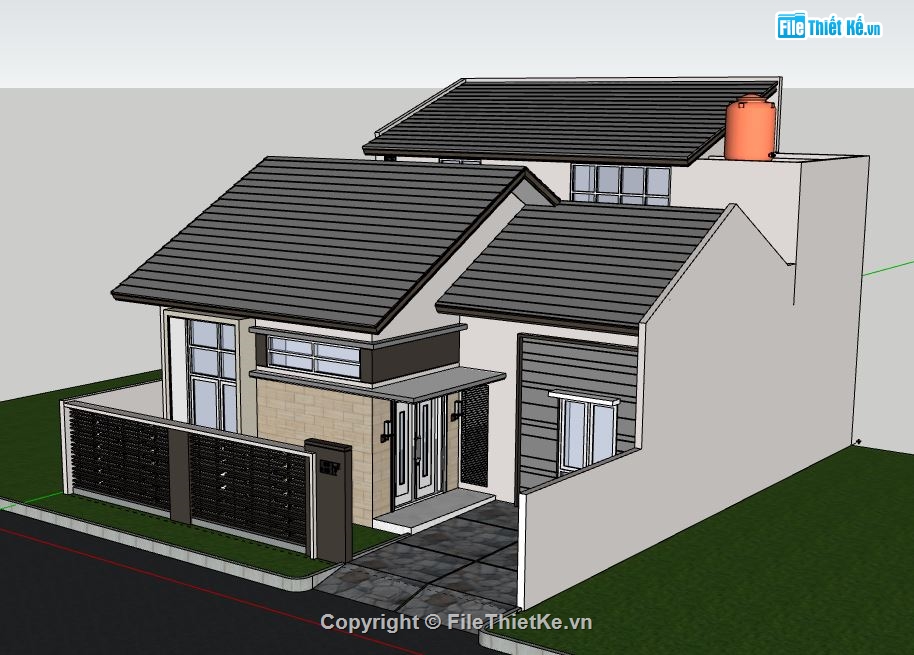 Biệt thự 1 tầng,model su biệt thự 1 tầng,biệt thự 1 tầng file su,file sketchup biệt thự 1 tầng,sketchup biệt thự 1 tầng