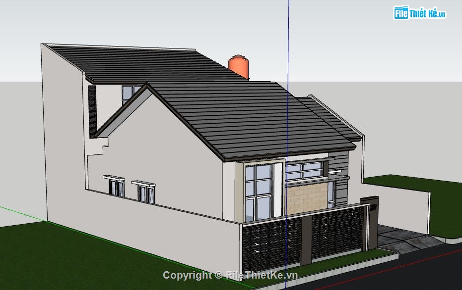 Biệt thự 1 tầng,model su biệt thự 1 tầng,biệt thự 1 tầng file su,file sketchup biệt thự 1 tầng,sketchup biệt thự 1 tầng