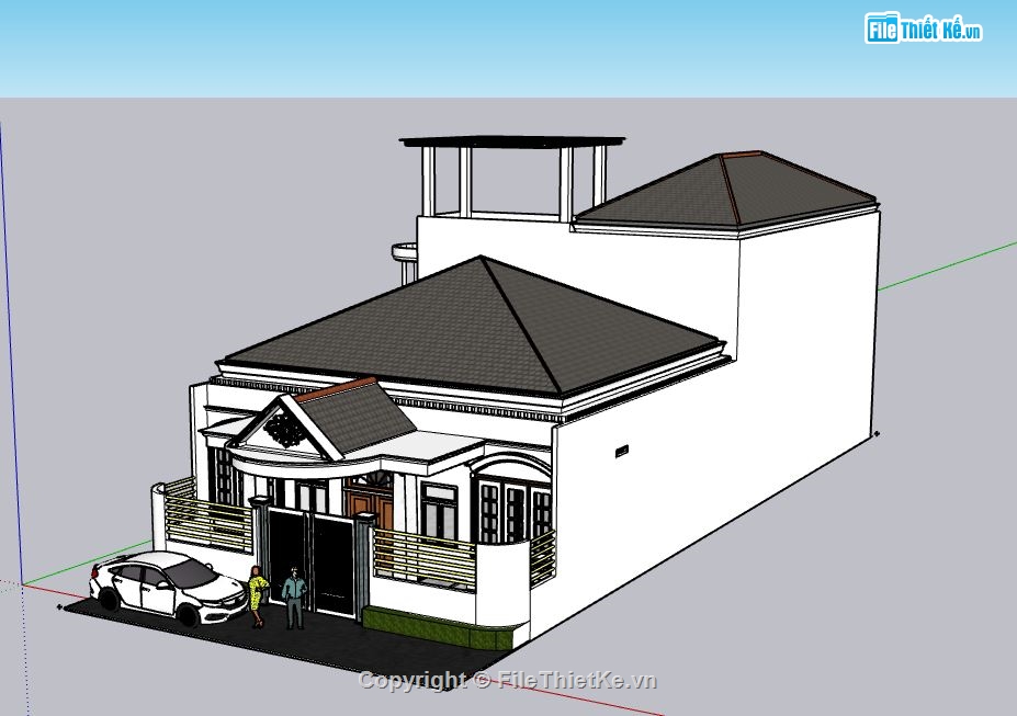Biệt thự 1 tầng,model su biệt thự 1 tầng,biệt thự 1 tầng file su,sketchup biệt thự 1 tầng,biệt thự 1 tầng model su