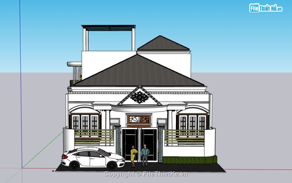 Biệt thự 1 tầng,model su biệt thự 1 tầng,biệt thự 1 tầng file su,sketchup biệt thự 1 tầng,biệt thự 1 tầng model su