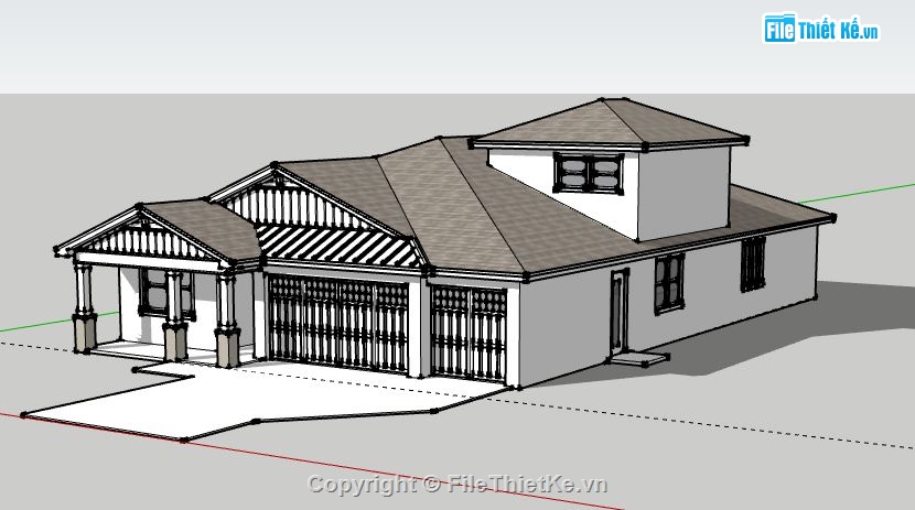 Biệt thự 1 tầng,model su biệt thự 1 tầng,biệt thự 1 tầng file su