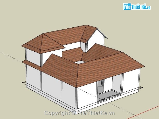 Biệt thự 1 tầng,model su biệt thự 1 tầng,biệt thự 1 tầng file su