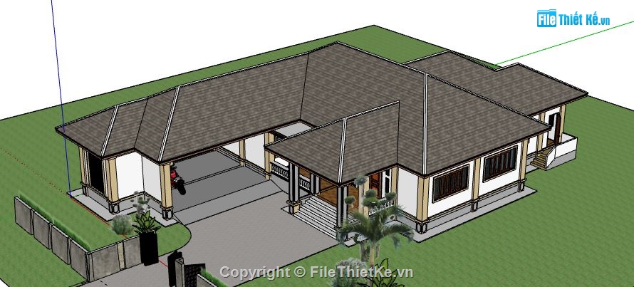 Biệt thự 1 tầng,model su biệt thự 1 tầng,biệt thự 1 tầng sketchup,file sketchup biệt thự 1 tầng,biệt thự 1 tầng file su