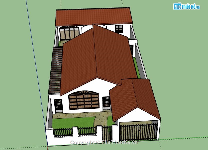 Biệt thự 1 tầng,model su biệt thự 1 tầng,file su biệt thự 1 tầng,sketchup biệt thự 1 tầng,biệt thự 1 tầng model su